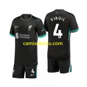 Camisolas de futebol Liverpool Virgil 4 Criança Equipamento Alternativa 2024/25 Manga Curta